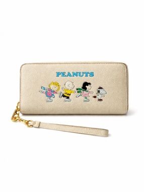 Coach x Peanuts Snoopy Long Zip Around Wallet Ivory Leather NWOT Wristlet